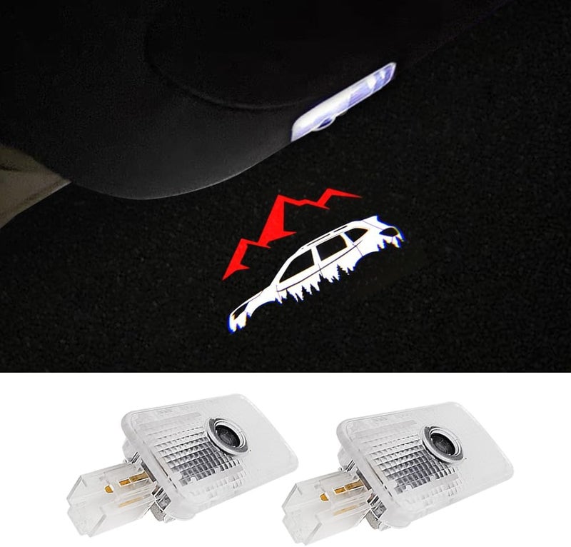 uunonaha 2 pcs Non-Fading LED Car Door Logo Lights Courtesy Projector Laser Welcome Light Ghost Shadow Forester Outback Ascent Legacy Accessories Puddle lamp Compatible with Forester Outback Ascent Legacy - Image 1